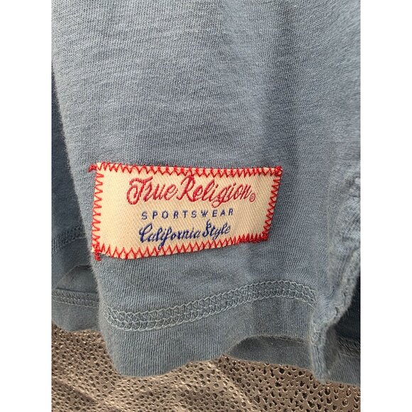 True Religion XS Slate Blue Polo Shirt 100% Cotton NWT - Picture 4 of 10